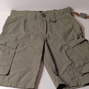 Green Cargo Shorts with Utilitarian Style